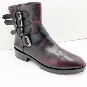 {Napoleioni} Leather Moto Ankle Boots